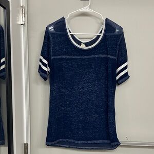 Exist Navy Blue Short Sleeve Tee with White Accents